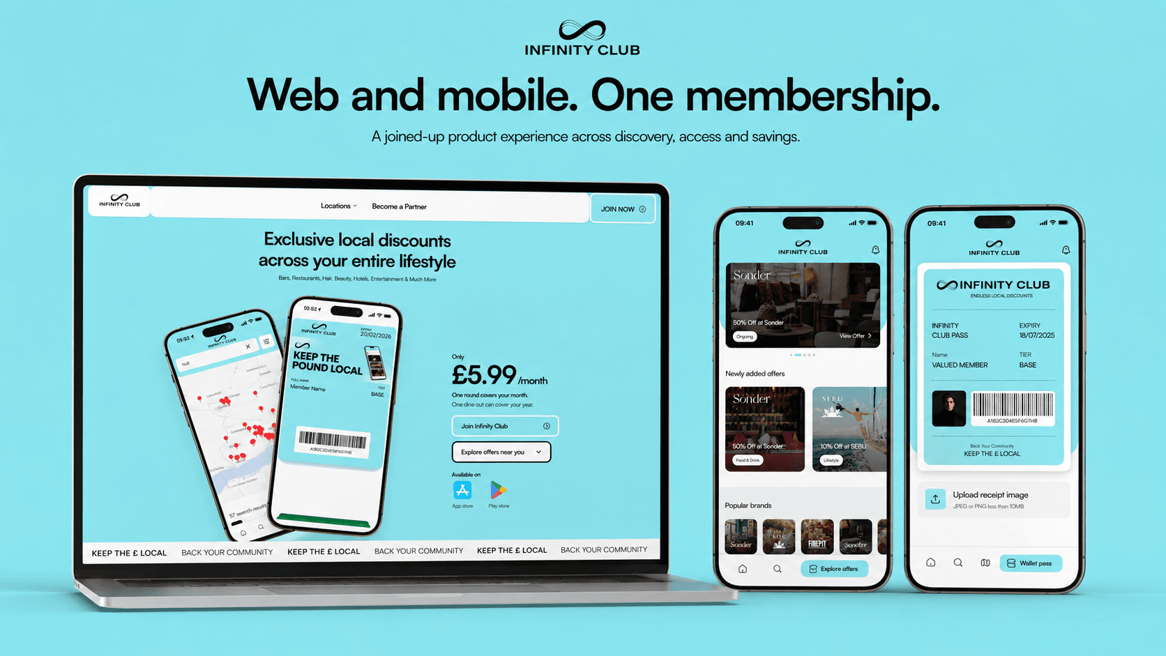 Infinity Club’s connected website and mobile app