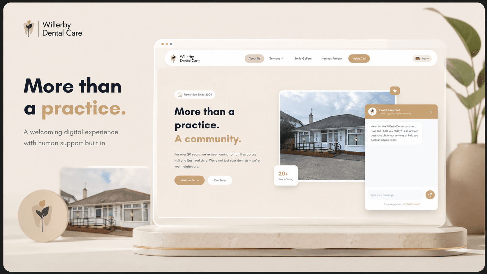 Willerby Dental Care website presenting the family practice and its team
